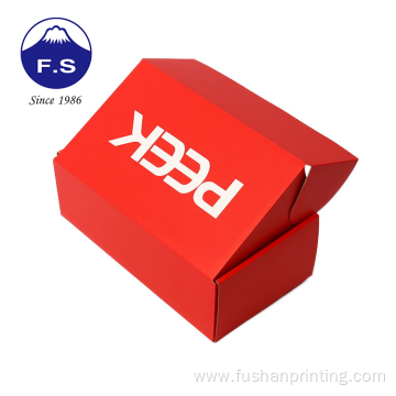 Red Paper Flat Shipping Corrugated Shoes Packaging Box